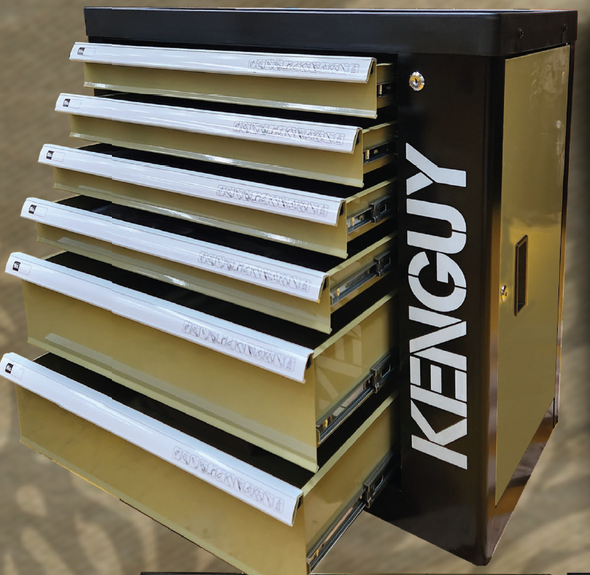 Kenguy Khaki Roller Cabinet 6 Drawer 155 Piece