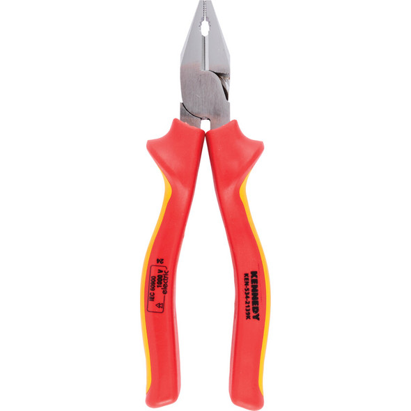 KENNEDY COMBINATION PLIERS CHROMED INSULATED 2-COMPONENT HANDLES 180mm