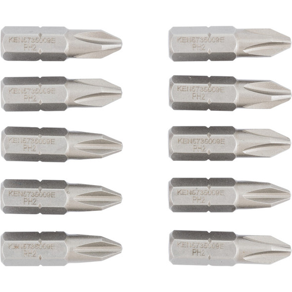 KENNEDY No.2 CROSS/PT SCREWDRIVER BIT 1/4" HEX STD (PK-10)