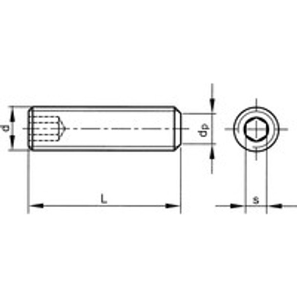 M4X20 Skt Set Screw Flat Point (Gr-45H) (14.9)