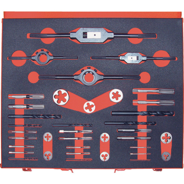 Sherwood M2-M16 37-pce HSS Threading Set In Case