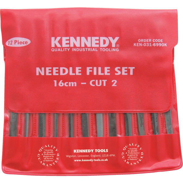 Kennedy 14cm (5.1/2") Cut 2 Assorted Needle File Set-12pce