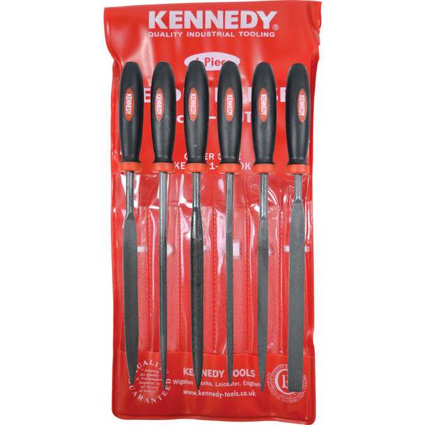 Kennedy 16cm (6.1/2") Cut 2 Assorted Needle File Set-6pce