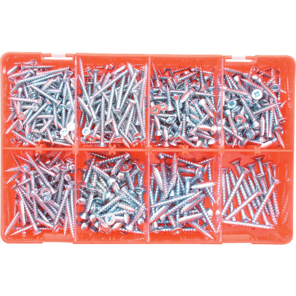 Kennedy Pozi Csk Woodscrews Steel Metric Bzp Kit
