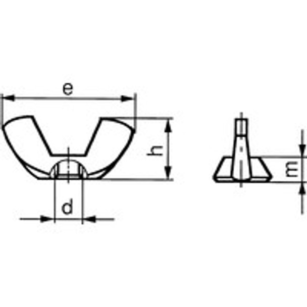 M5 WING NUT A2 2.05