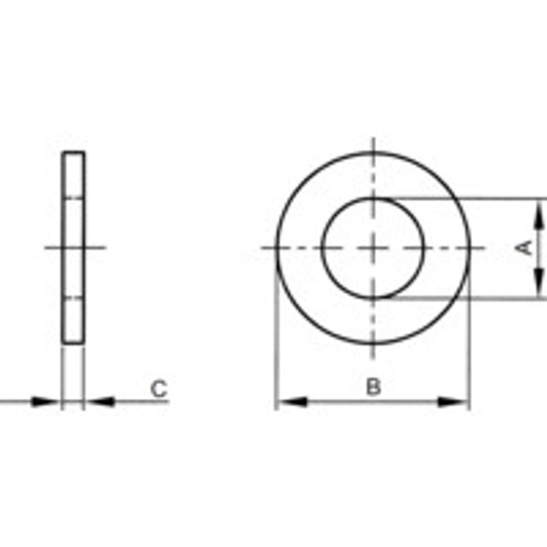 M24 FORM-A WASHER SINGLE CHAMFER- STEEL 140HV DIN 125-1B 2.36