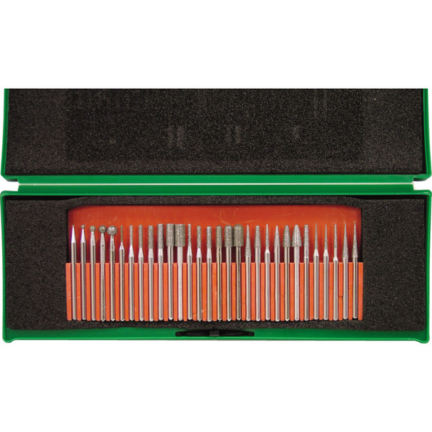 York Diamond Coated Burr Set3mm Shank (30Pc)