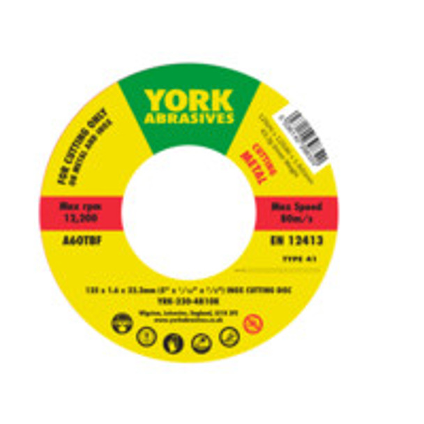 York 125X1.6X22.23mm A60Tbf Inox Cutting Disc,T41