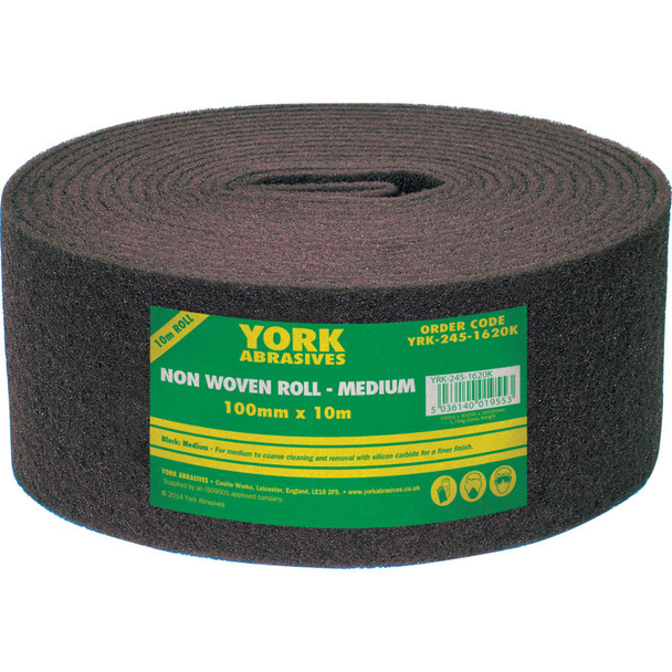 York 100mmx10M Non-Woven Roll Medium Black