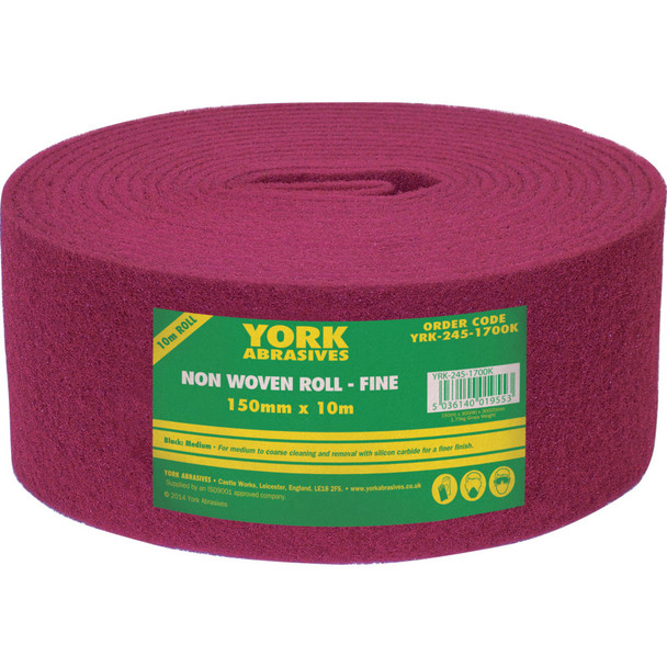 York 150mmx10M Non-Woven Roll X/Fine Maroon