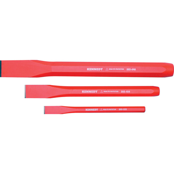 Kennedy 6" X 1/2",8" X 3/4",10" X 1" Cold Chisel Set