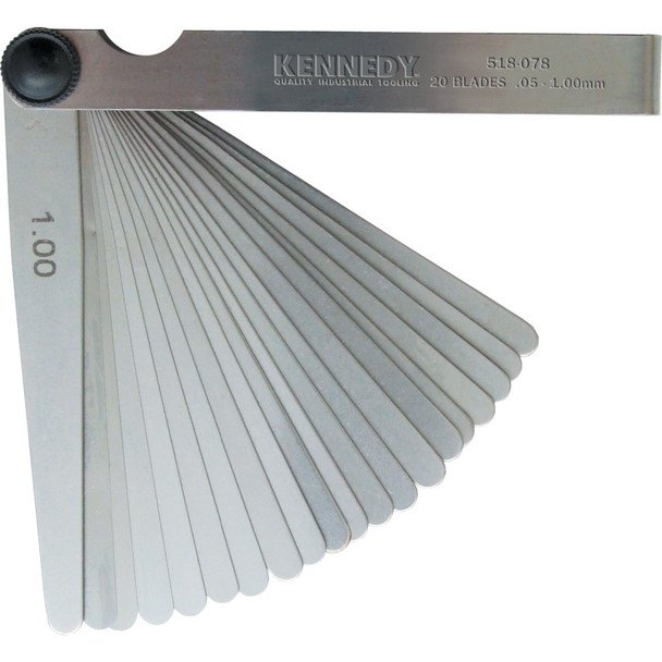 Kennedy 4" 20 Blade Metric Feeler Gauge