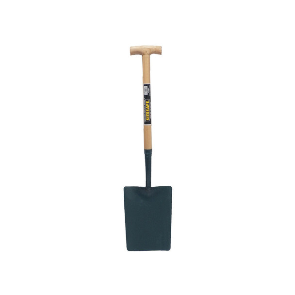 Sitesafe Solid Socket Wooden T Taper Shovel