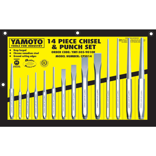 Yamoto Chrome Vanadium Chisel & Punch Set (14-pce)