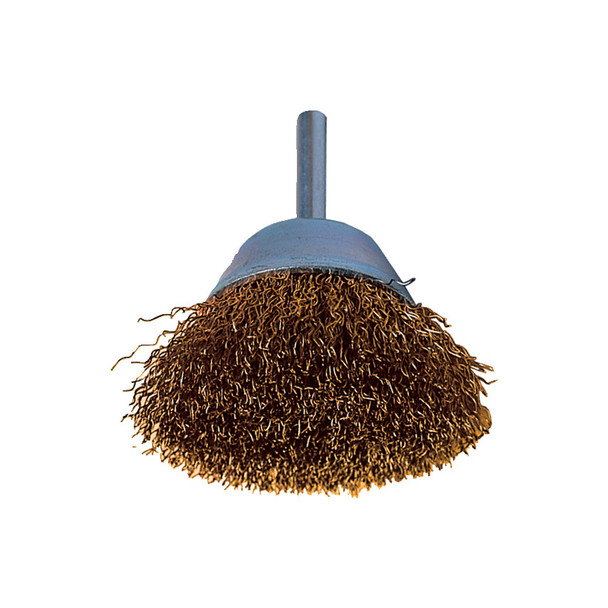 York 40X10mm 30Swg Shaft Mounted Cup Brass Coated Brush