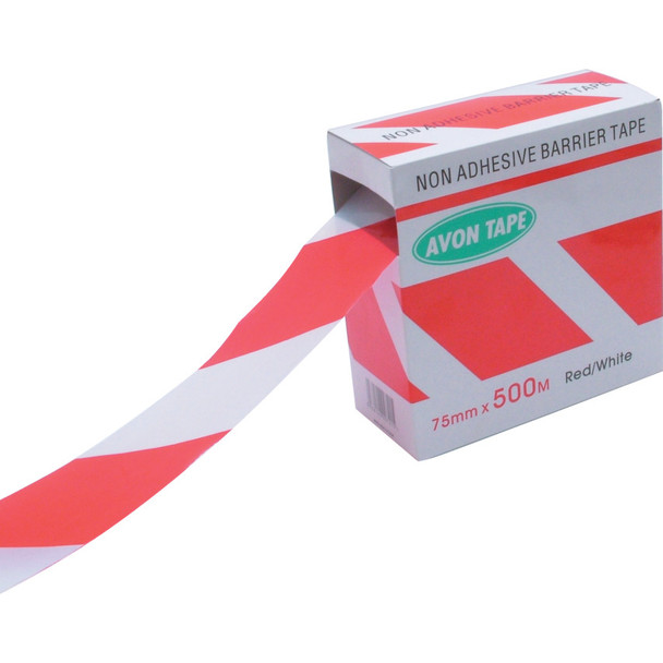 75mmx500M RED/WHITE BARRIER TAPE IN DISPENSER 266.84