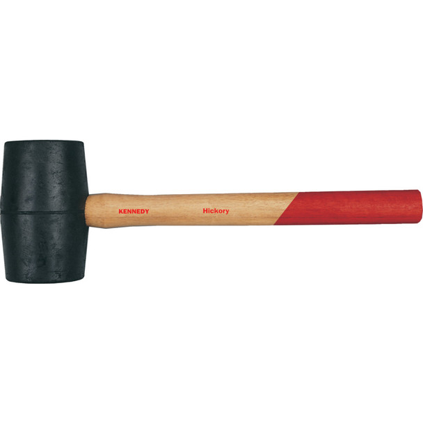 Kennedy 24Oz Black Rubber Mallet, Hickory Handle