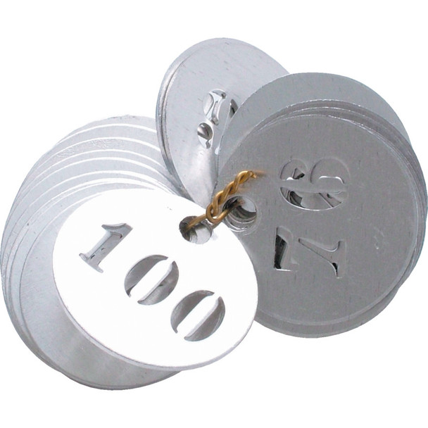 Kennedy 30mm Aluminium I.D. Discs 1-100 (Box-100)
