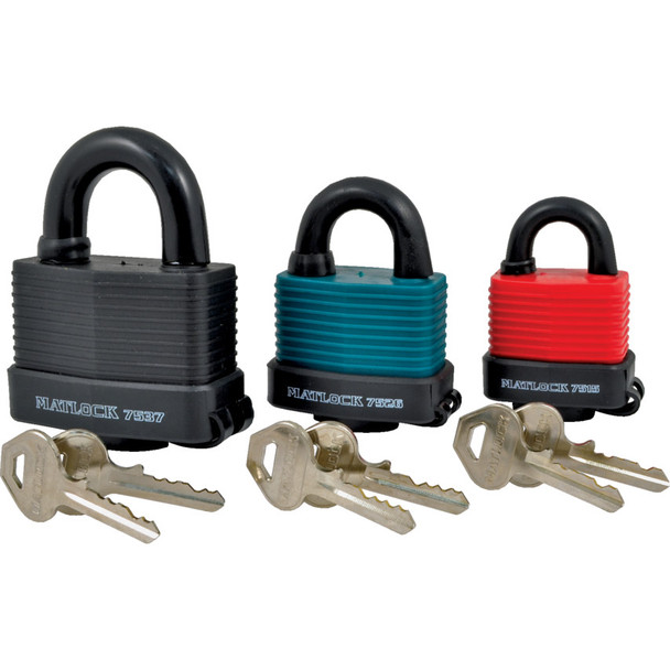 Matlock 54mm Pu Coat Lam. Steel Padlock-Green