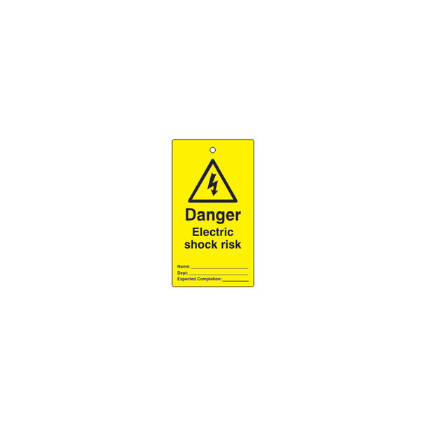 Matlock Lockout Tags - Danger Electricshock Risk-S/S Pk10