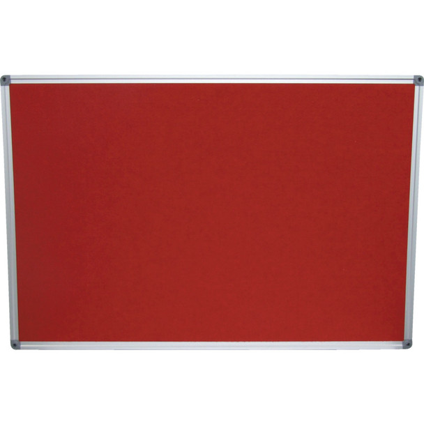 FELT NOTICE BOARD 900x600mm RED ALUMINIUM TRIM