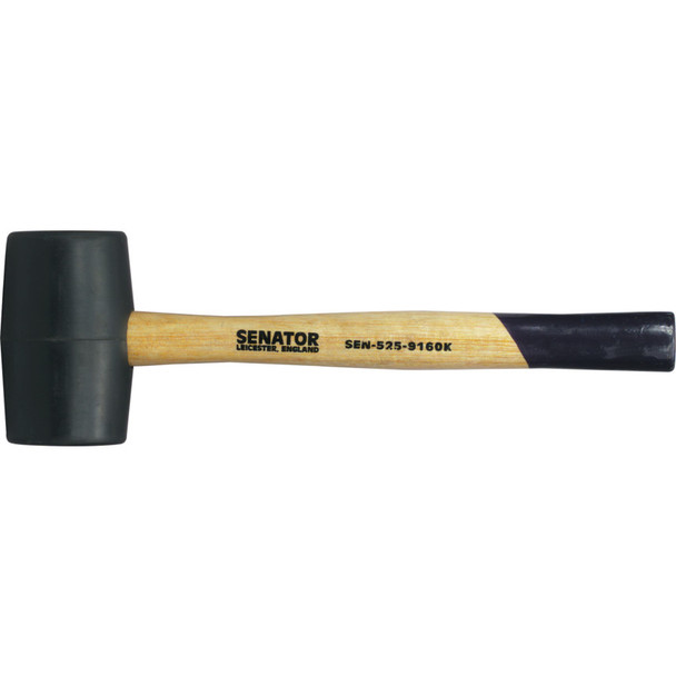 Senator 16Oz Black Rubber Mallet,Hardwood Handle