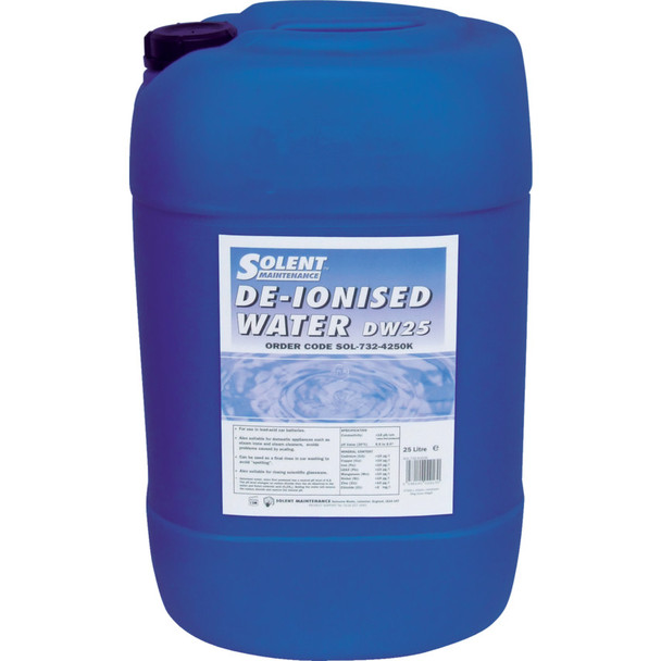 Solent Dw25 De-Ionised Water 25Ltr