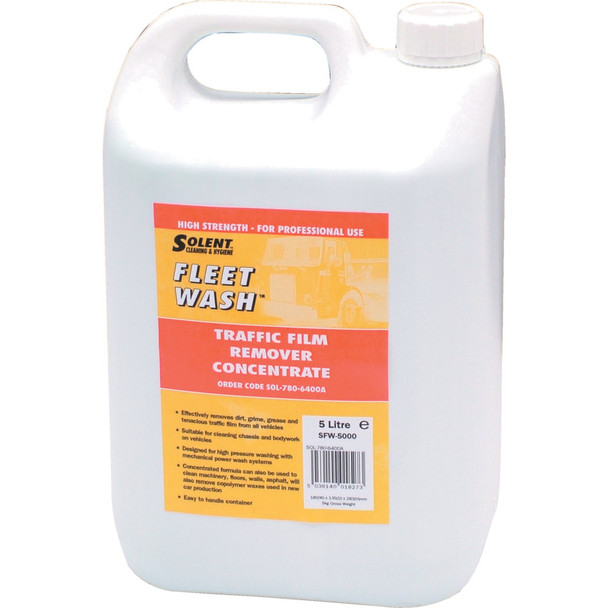 Solent Sfw-5000 Fleet Wash Traffic Film Remover 5Ltr