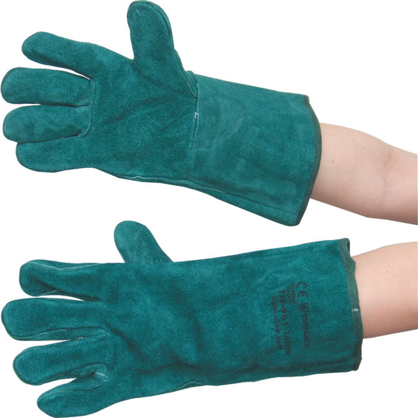 Tuffsafe Lined Split Leather Gauntletsgreen Sz-11