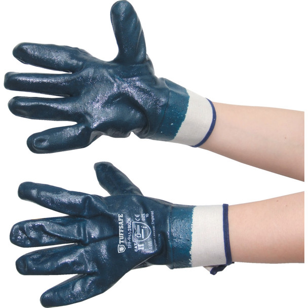 Tuffsafe H/D Nitrile Coated S/C Glove Blue Sz.10