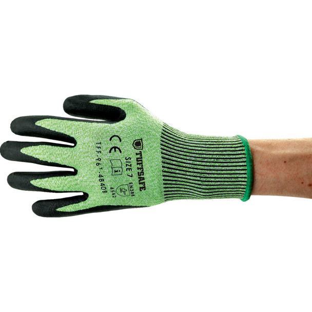Tuffsafe Foam Nitrile Cut 5 Glovegreen Sz.7 Tuffsafe Foam Nitrile Cut 5 Glovegreen Sz.7