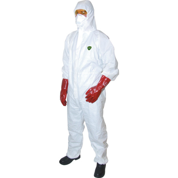 Tuffsafe Guard Master + Disp' Hooded Coverall White (M)