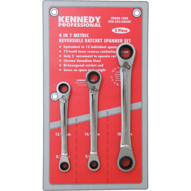 4-IN-1 RATCHET RING REVERSIBLE SPANNER SET 3PC 957.97