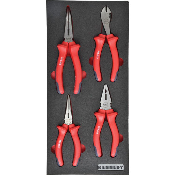 4PCS VDE PLIER SET WITH FOAM T0691 1179.5