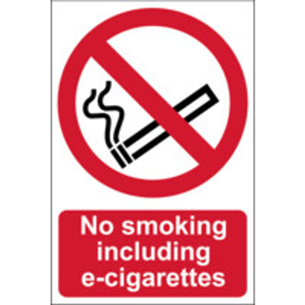 Sitesafe No Smoking Including E-Cigarettes148X210mm S/Adh