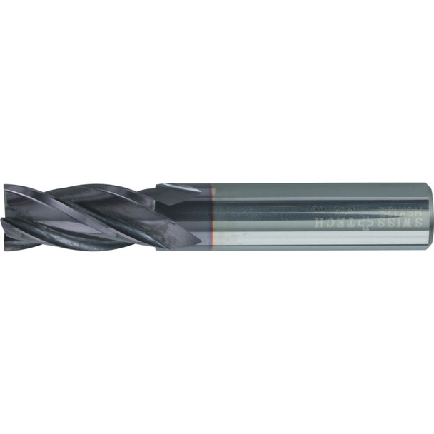 Swisstech 20.0mm St/Sh Short 4Fl End Mill Q-Coat