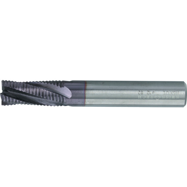 Swisstech 8.0mm St/Sh Fine Rough End Mill Q-Coat