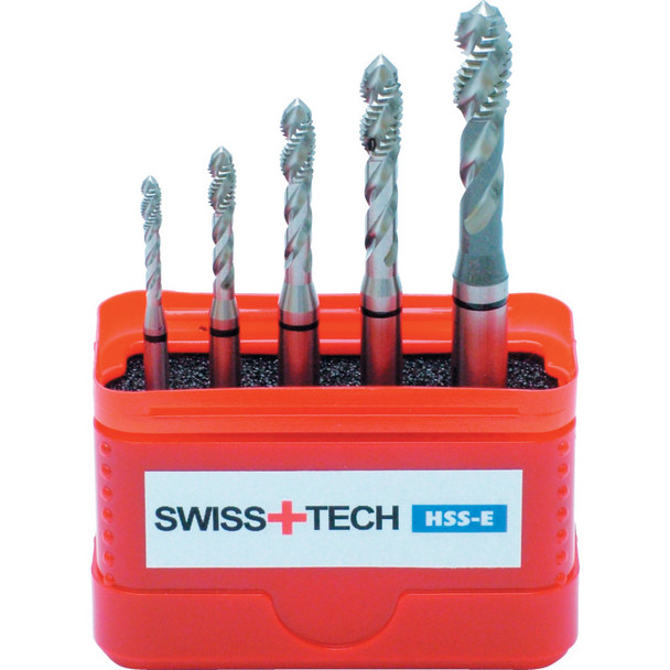 Swisstech M3-M8 HSS-Cobalt Black Ring Sp/Fl Din371 Tap Set