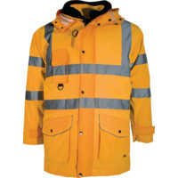 Tuffsafe Waterproof & Breathable Hi-Vis 5-In-1 Coat (En20471) Orange - Xl