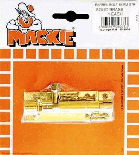 MACKIE BOLT BARREL STR S/BRASS  64MM 1PC 37.43