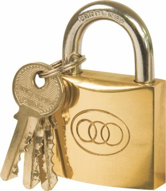 PADLOCK TRI.BRASS.264 K/ALIKE 38MM (120) 97.53