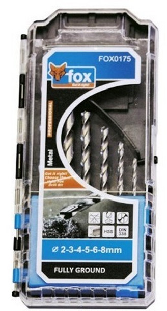 FOX 6PCS DRILLS METAL SET 2-3-4-5-6-8MM 54.39