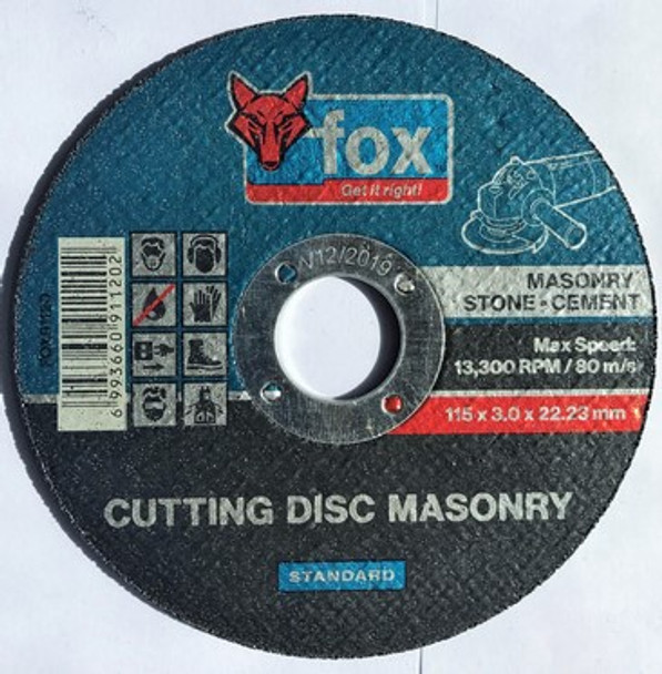 ABR FOX CUT MASONRY 115X3.0MM STD 9.9