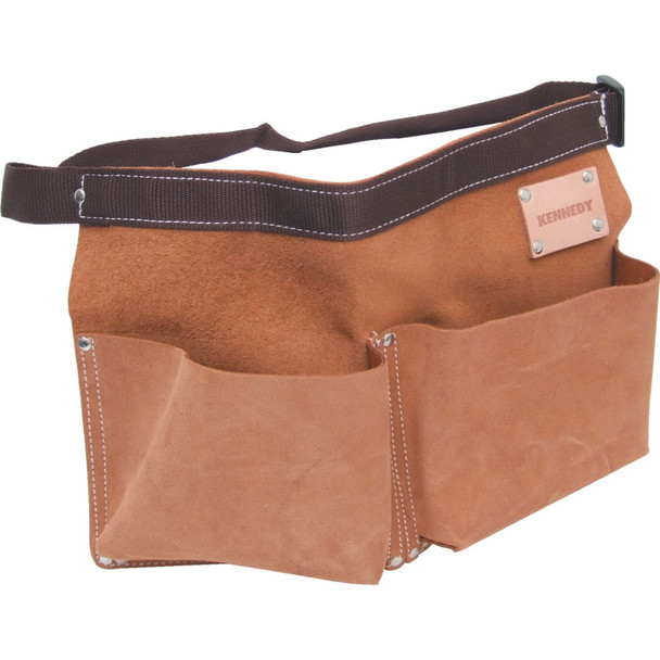 SUEDE LEATHER 2-POCKET 1-LOOP NAIL POUCH 221.8