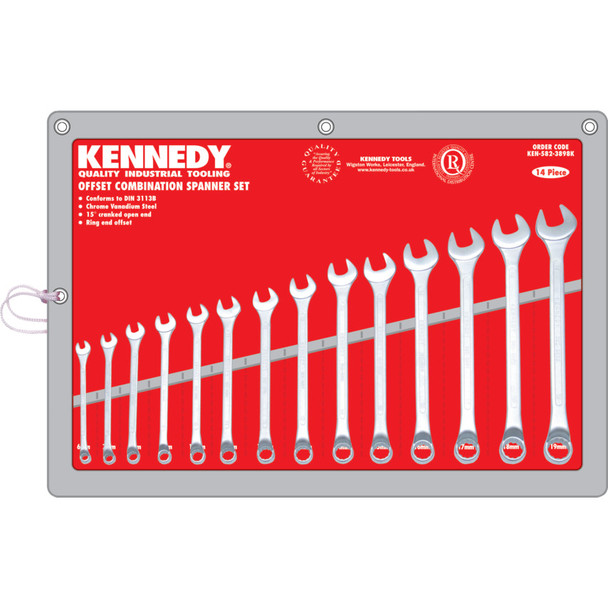 Kennedy 6-19mm Offset Cv Combination Spanner Set 14Pc
