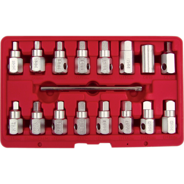 Kennedy Oil Drain Plug Key Set 3/8" Sq. Dr. (17-pce)