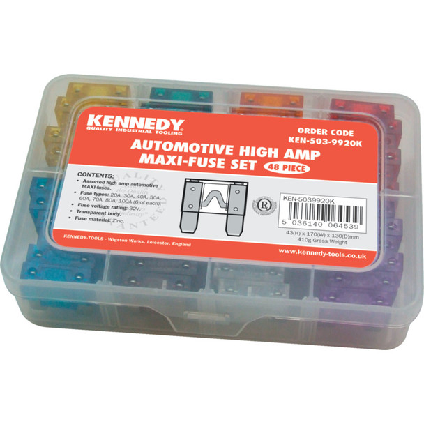 Kennedy High Amp Maxi-Fuse Set Zinc 48-pce