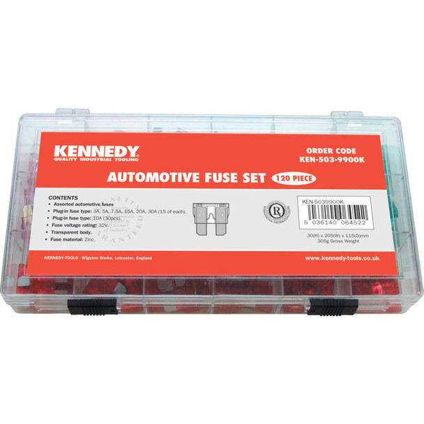 Kennedy Automotive Fuse Assortment Set Zinc 120-pce