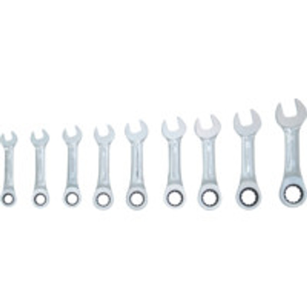 10-19mm SHORT RATCHET COMBINATION SPANNER SET 9PC 1388.65