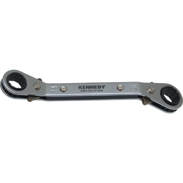 Kennedy 5/8"X11/16" Offset Ratchet Ring Spanner